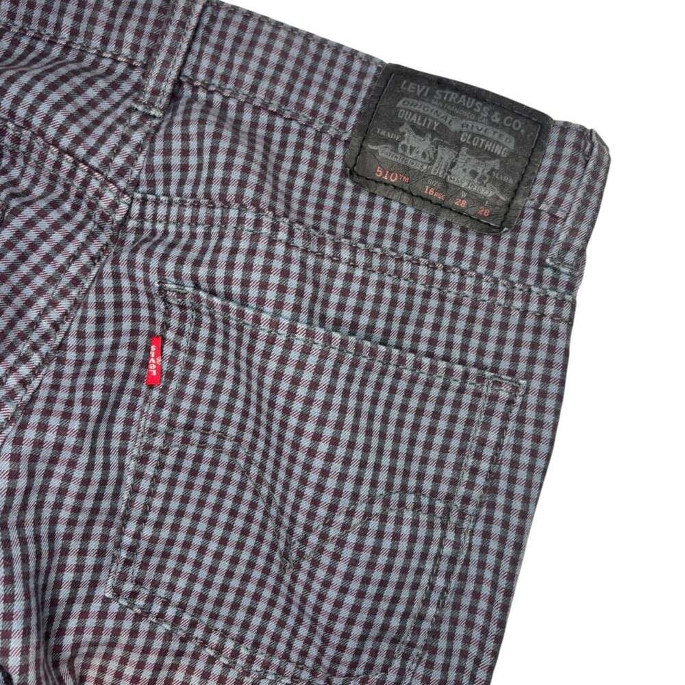 Levi's RedTab Jeans 510 Super Skinny Gingham Plaid Pants Sz 28 waist-16 Yth. - Picture 9 of 9